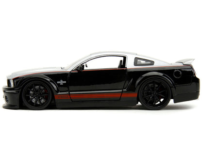 2008 Ford Shelby Mustang GT-500KR Silver and Black with Red Stripes "Bigtime Muscle" Series 1/24 Diecast Model Car by Jada by Jada