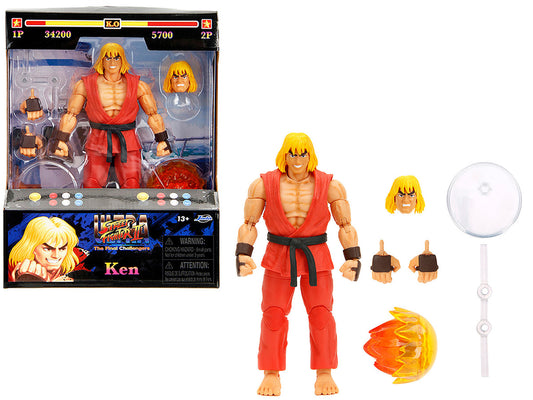 Ken 6" Moveable Figure with Accessories and Alternate Head and Hands "Ultra Street Fighter II: The Final Challengers" (2017) Video Game Model by Jada by Jada