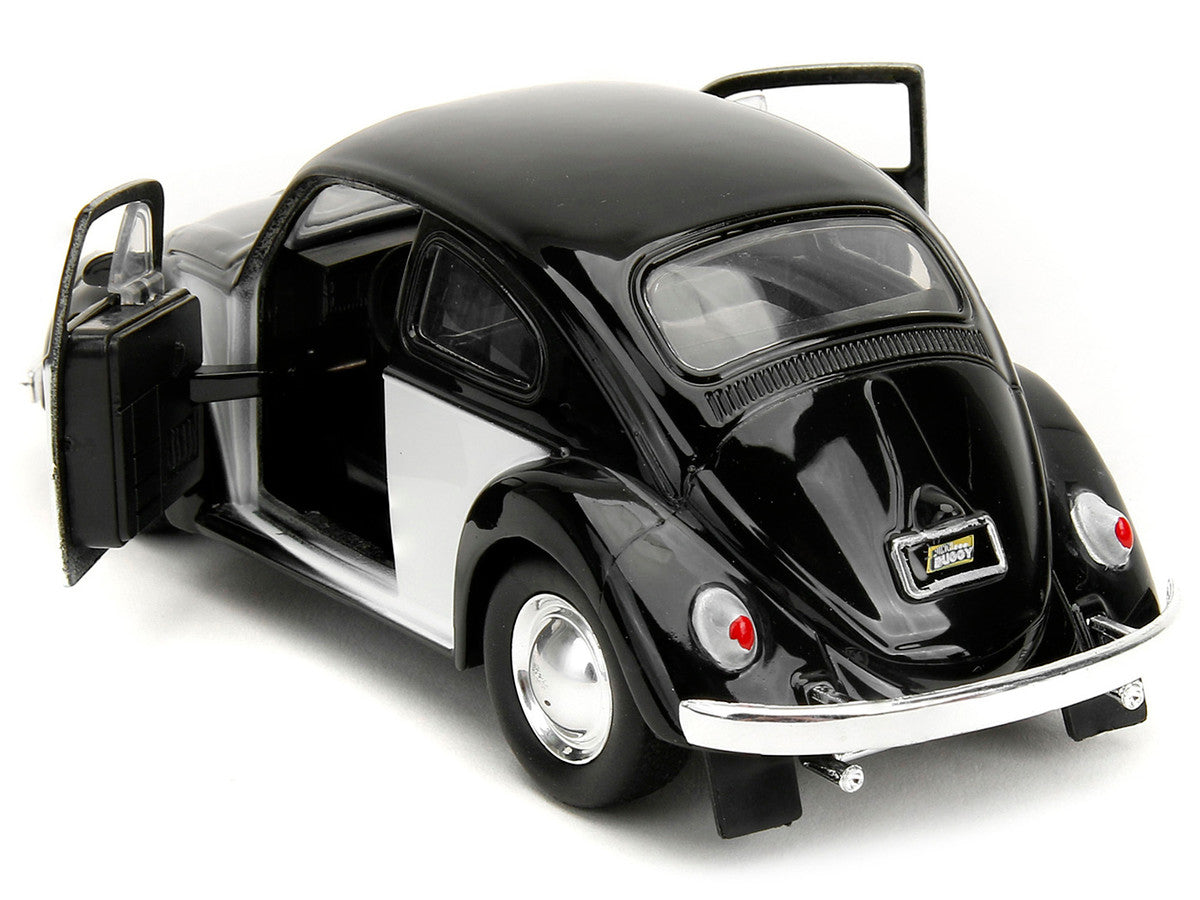 1959 Volkswagen Beetle "Punch Buggy" Black and White and Boxing Gloves Accessory "Punch Buggy" Series 1/32 Diecast Model Car by Jada by Jada
