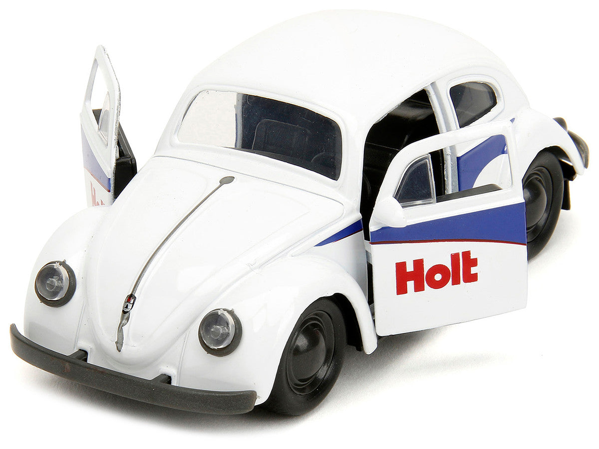 1959 Volkswagen Beetle "Holt" White with Blue Graphics and Boxing Gloves Accessory "Punch Buggy" Series 1/32 Diecast Model Car by Jada by Jada