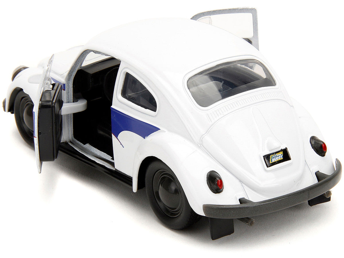 1959 Volkswagen Beetle "Holt" White with Blue Graphics and Boxing Gloves Accessory "Punch Buggy" Series 1/32 Diecast Model Car by Jada by Jada