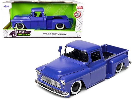 1955 Chevrolet Stepside Pickup Truck Matt Blue "Just Trucks" Series 1/24 Diecast Model Car by Jada by Jada