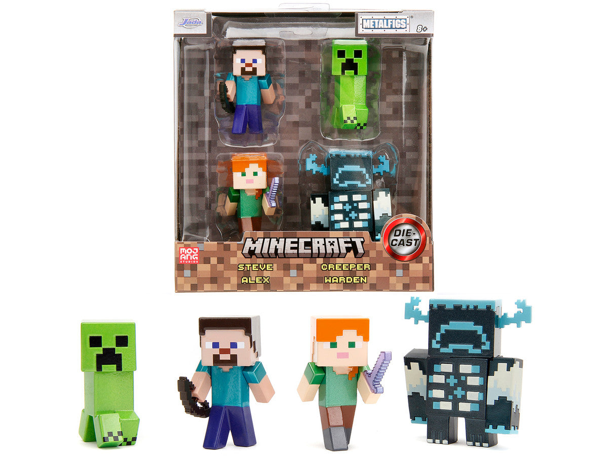 Set of 4 Diecast Figures "Minecraft" Video Game "Metalfigs" Series Diecast Models by Jada by Jada