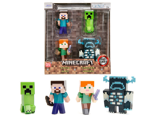Set of 4 Diecast Figures "Minecraft" Video Game "Metalfigs" Series Diecast Models by Jada by Jada