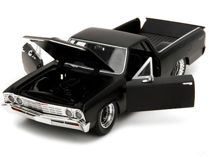 1967 Chevrolet El Camino Matt Black "Fast & Furious" Series 1/24 Diecast Model Car by Jada by Jada