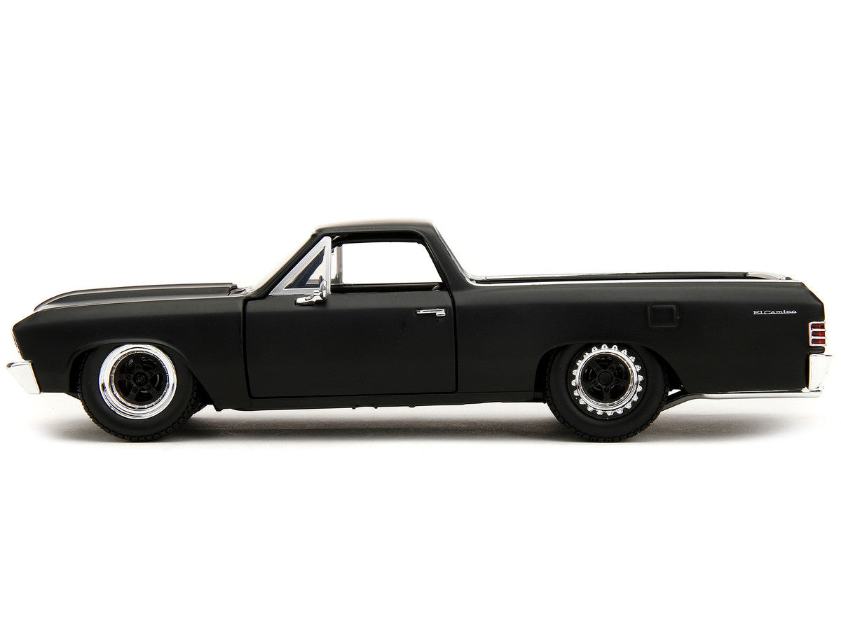 1967 Chevrolet El Camino Matt Black "Fast & Furious" Series 1/24 Diecast Model Car by Jada by Jada