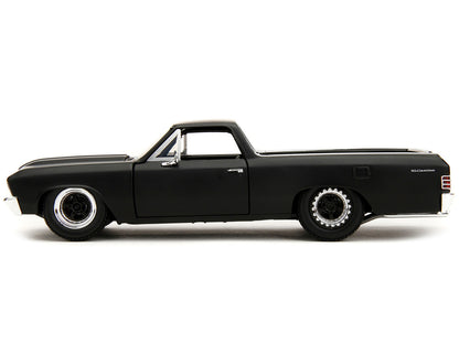 1967 Chevrolet El Camino Matt Black "Fast & Furious" Series 1/24 Diecast Model Car by Jada by Jada