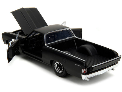 1967 Chevrolet El Camino Matt Black "Fast & Furious" Series 1/24 Diecast Model Car by Jada by Jada
