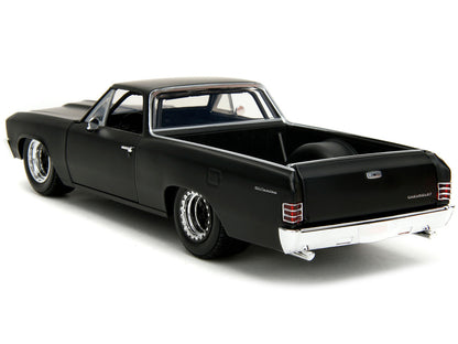 1967 Chevrolet El Camino Matt Black "Fast & Furious" Series 1/24 Diecast Model Car by Jada by Jada