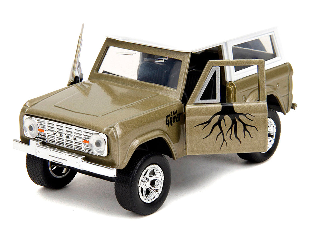1973 Ford Bronco "Groot" Gold Metallic with White Top "Guardians of the Galaxy" "Hollywood Rides" Series 1/32 Diecast Car Model by Jada-1