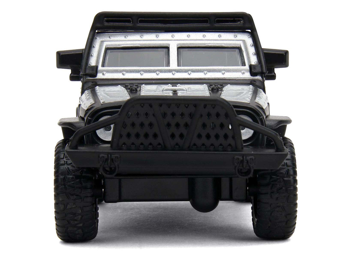 Tej's Jeep Wrangler Custom Silver Metallic with Black Top and Roof Rack "Furious 7" (2015) Movie "25 Years of Fast & Furious" Series 1/32 Diecast Model Car by Jada by Jada