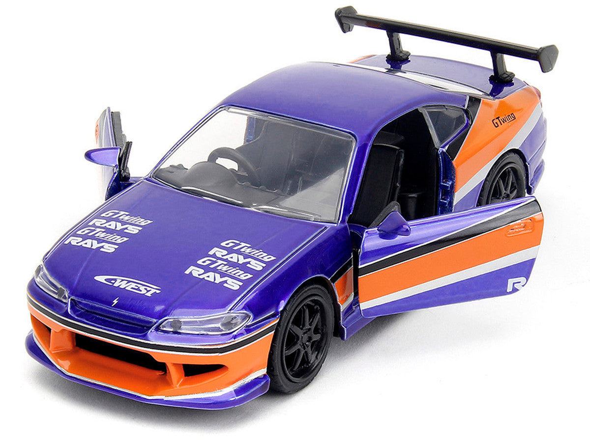 2001 Nissan Silvia S15 RHD (Right Hand Drive) Blue Metallic with Graphics "The Fast and the Furious: Tokyo Drift" (2006) Movie "Fast & Furious" Series 1/32 Diecast Car Model by Jada by Jada