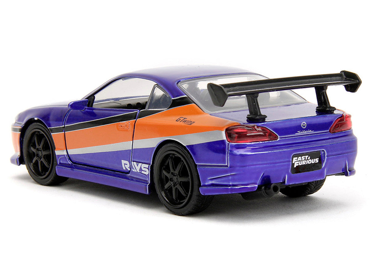 2001 Nissan Silvia S15 RHD (Right Hand Drive) Blue Metallic with Graphics "The Fast and the Furious: Tokyo Drift" (2006) Movie "Fast & Furious" Series 1/32 Diecast Car Model by Jada by Jada