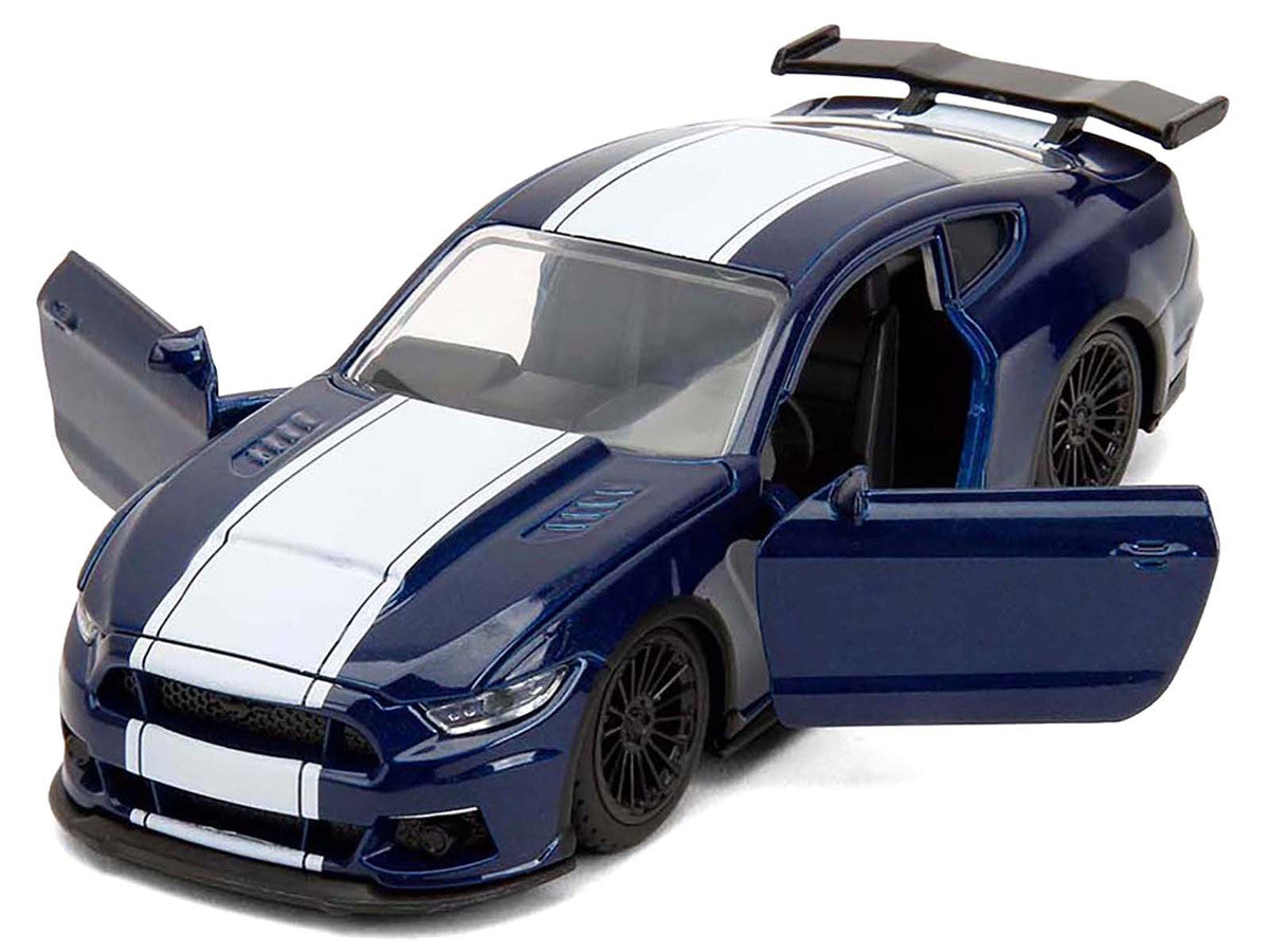 2016 Ford Mustang GT Dark Blue Metallic with White Stripe "F9" (2021) Movie "Fast & Furious" Series 1/32 Diecast Model Car by Jada by Jada