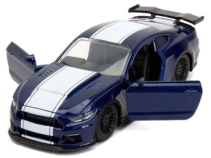 2016 Ford Mustang GT Dark Blue Metallic with White Stripe "F9" (2021) Movie "Fast & Furious" Series 1/32 Diecast Model Car by Jada by Jada