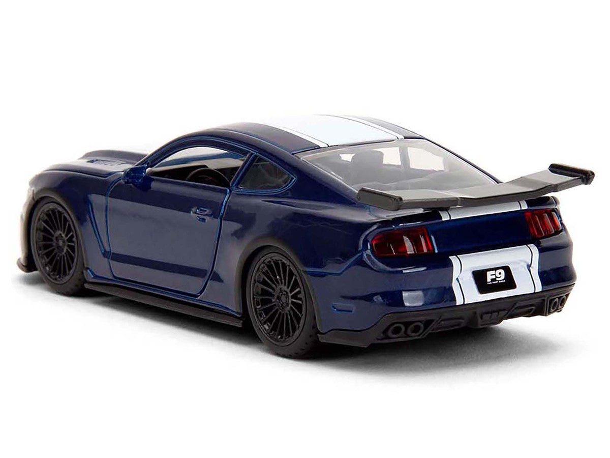 2016 Ford Mustang GT Dark Blue Metallic with White Stripe "F9" (2021) Movie "Fast & Furious" Series 1/32 Diecast Model Car by Jada by Jada