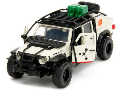 Jeep Gladiator Pickup Truck with Equipment Shell Beige with Graphics "Biosyn Genetics" "Jurassic World Dominion" (2022) Movie "Hollywood Rides" Series 1/32 Diecast Model Car by Jada by Jada