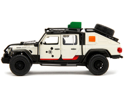 Jeep Gladiator Pickup Truck with Equipment Shell Beige with Graphics "Biosyn Genetics" "Jurassic World Dominion" (2022) Movie "Hollywood Rides" Series 1/32 Diecast Model Car by Jada by Jada