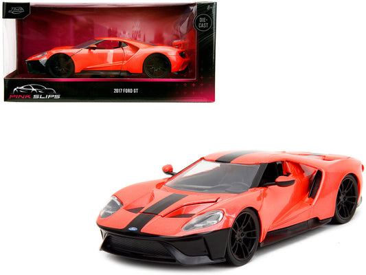 2017 Ford GT Light Red Metallic with Black Stripe "Pink Slips" Series 1/24 Diecast Model Car by Jada by Jada