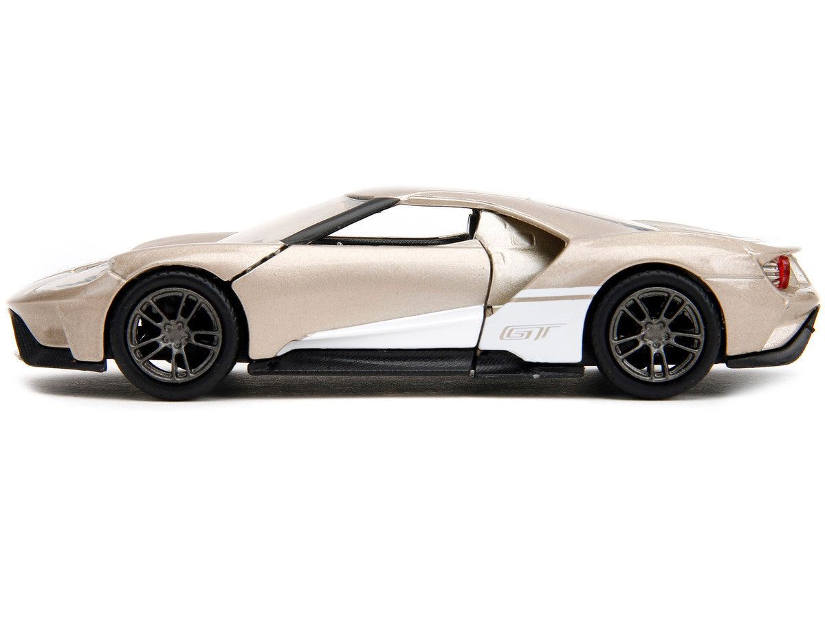 2017 Ford GT Gold Metallic with White Accents "Pink Slips" Series 1/32 Diecast Model Car by Jada by Jada
