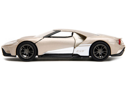 2017 Ford GT Gold Metallic with White Accents "Pink Slips" Series 1/32 Diecast Model Car by Jada by Jada