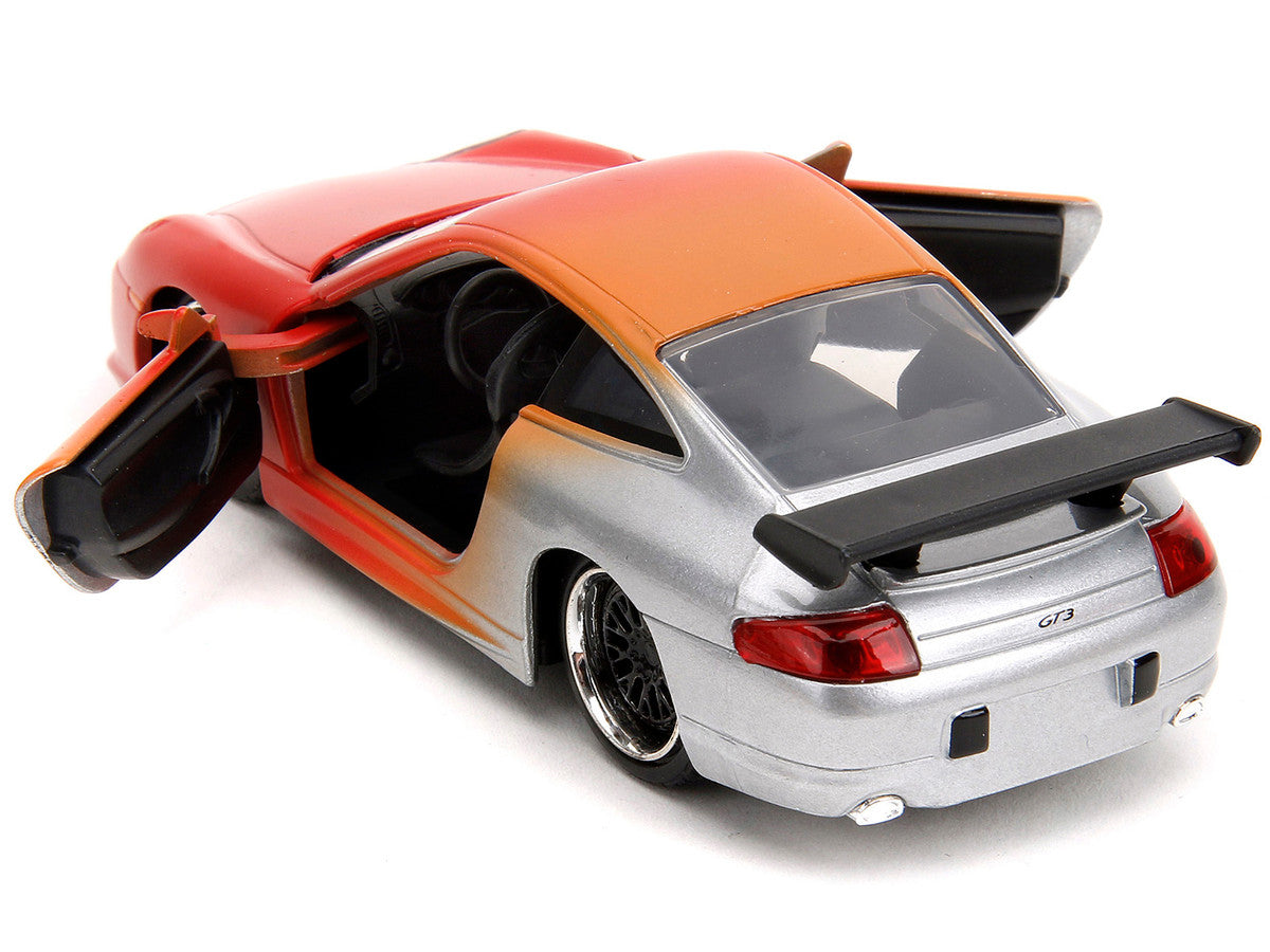 Porsche 911 GT3 RS Matt Orange and Silver Metallic "Pink Slips" Series 1/32 Diecast Model Car by Jada by Jada
