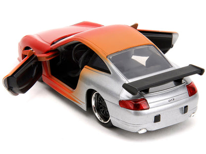 Porsche 911 GT3 RS Matt Orange and Silver Metallic "Pink Slips" Series 1/32 Diecast Model Car by Jada by Jada