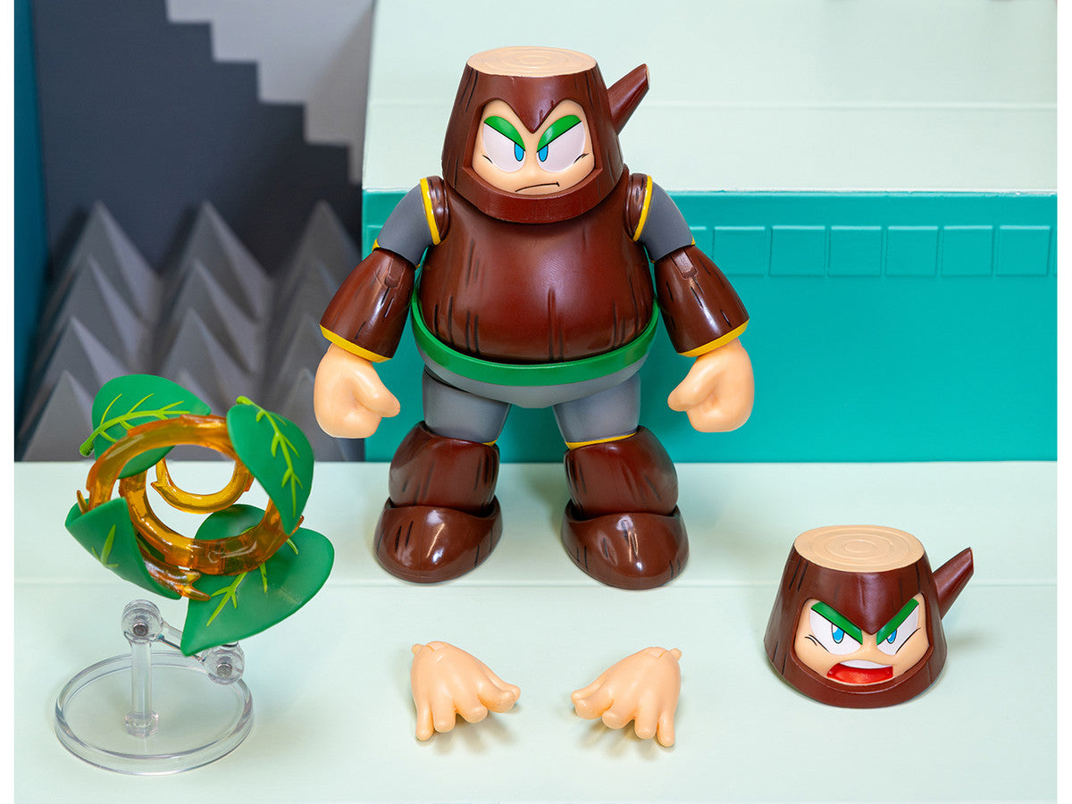 Wood Man 5" Moveable Figure (Deluxe Version) with Accessories and Alternate Head and Hands "Mega Man" (1987) Video Game Model by Jada by Jada