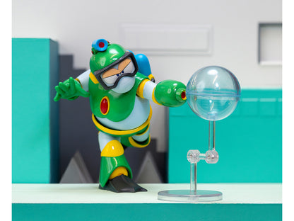 Bubble Man 5" Moveable Figure (Deluxe Version) with Accessories and Alternate Head and Hands "Mega Man" (1987) Video Game Model by Jada by Jada
