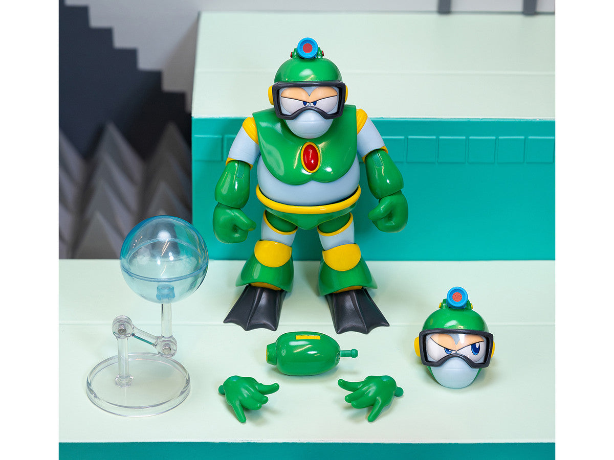 Bubble Man 5" Moveable Figure (Deluxe Version) with Accessories and Alternate Head and Hands "Mega Man" (1987) Video Game Model by Jada by Jada