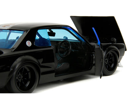 1971 Nissan Skyline GT-R RHD (Right Hand Drive) Black with Silver Stripe and Mikey Diecast Figure "Tokyo Revengers" (2021) TV Series "Anime Hollywood Rides" Series 1/24 Diecast Model Car by Jada by Jada