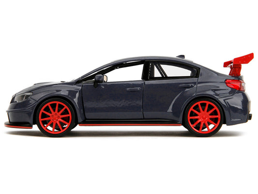 2016 Subaru WRX STI Widebody Dark Blue and Yuji Itadori Diecast Figure "Jujutsu Kaisen" (2020–2023) TV Series "Anime Hollywood Rides" Series 1/24 Diecast Model Car by Jada by Jada