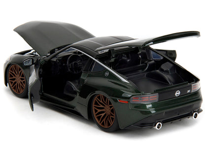 2023 Nissan Z Dark Green Metallic with Black Top "Fast X" (2023) Movie "Fast & Furious" Series 1/24 Diecast Model Car by Jada by Jada