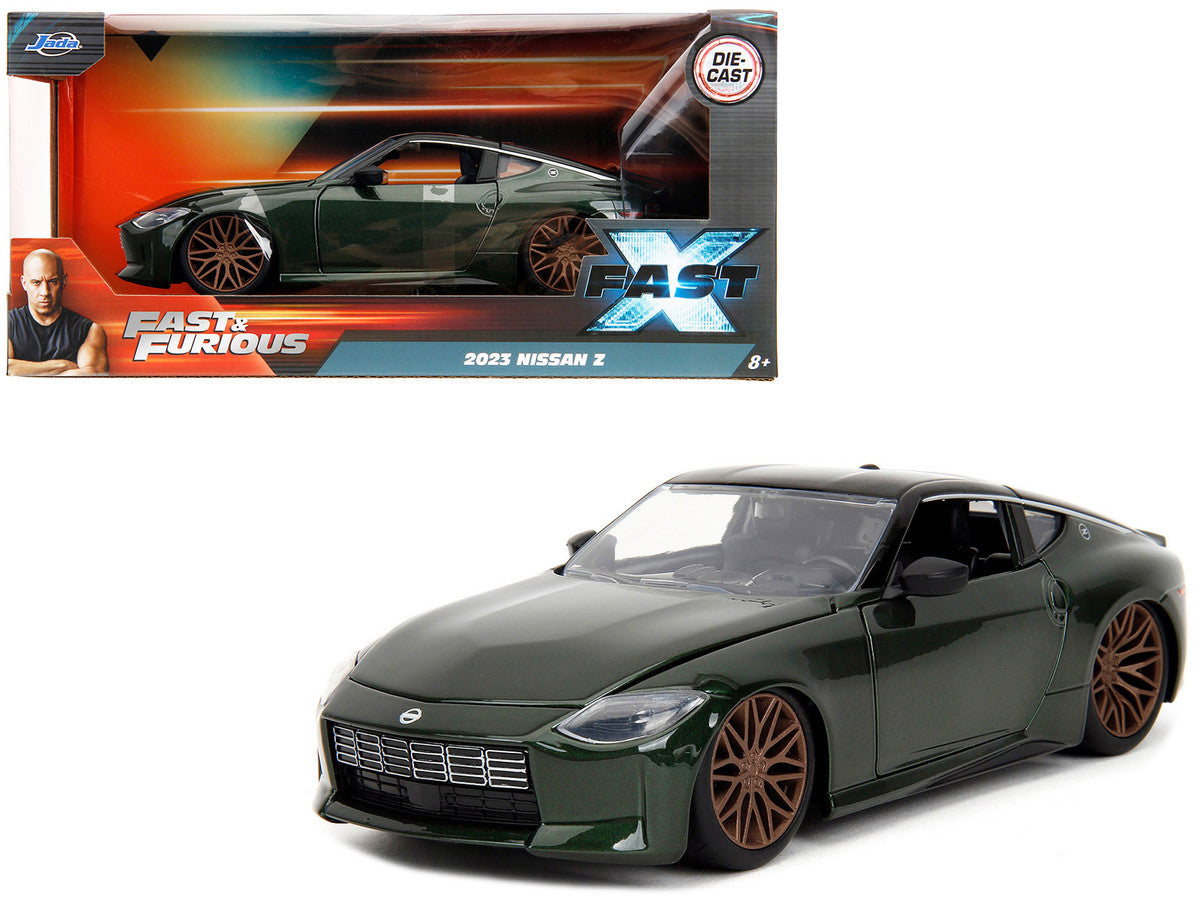 2023 Nissan Z Dark Green Metallic with Black Top "Fast X" (2023) Movie "Fast & Furious" Series 1/24 Diecast Model Car by Jada by Jada