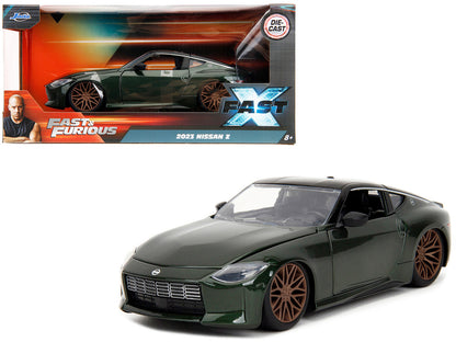2023 Nissan Z Dark Green Metallic with Black Top "Fast X" (2023) Movie "Fast & Furious" Series 1/24 Diecast Model Car by Jada by Jada