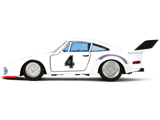Porsche 935 Turbo #4 "Jazz" White with Blue and Red Stripes "Transformers" "Hollywood Rides" Series 1/32 Diecast Model Car by Jada by Jada