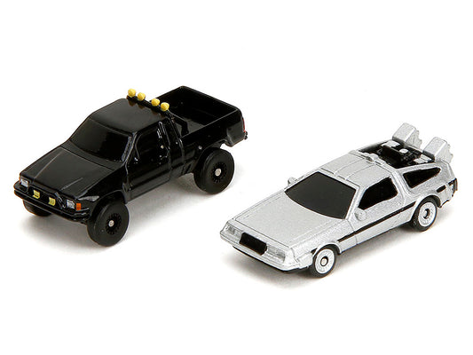 Hill Valley Courthouse Diorama with Black Pickup Truck and Delorean "Back to the Future" (1985) Movie "Nano Scene" Series Model by Jada by Jada