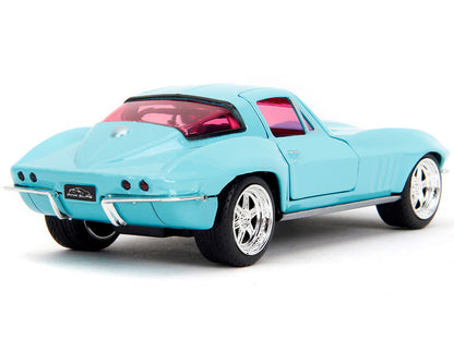 1966 Chevrolet Corvette Light Blue with Pink Tinted Windows "Pink Slips" Series 1/32 Diecast Model Car by Jada by Jada