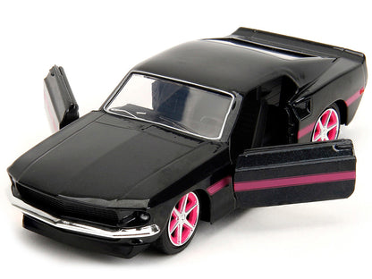 1969 Ford Mustang Black Metallic with Pink Stripes and Wheels "Pink Slips" Series 1/32 Diecast Model Car by Jada by Jada