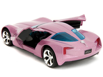 2009 Chevrolet Corvette Stingray Concept Pink Metallic with Blue Tinted Windows "Pink Slips" Series 1/32 Diecast Model Car by Jada by Jada