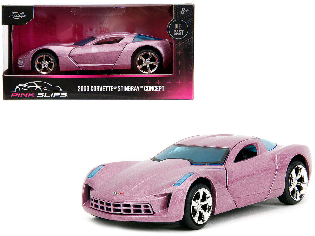 2009 Chevrolet Corvette Stingray Concept Pink Metallic with Blue Tinted Windows "Pink Slips" Series 1/32 Diecast Model Car by Jada by Jada