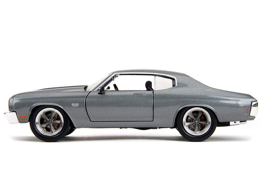 1970 Chevrolet Chevelle SS Gray Metallic with Black Stripes "Fast & Furious" (2009) Movie "Fast & Furious 25th Anniversary" Series 1/24 Diecast Model Car by Jada by Jada