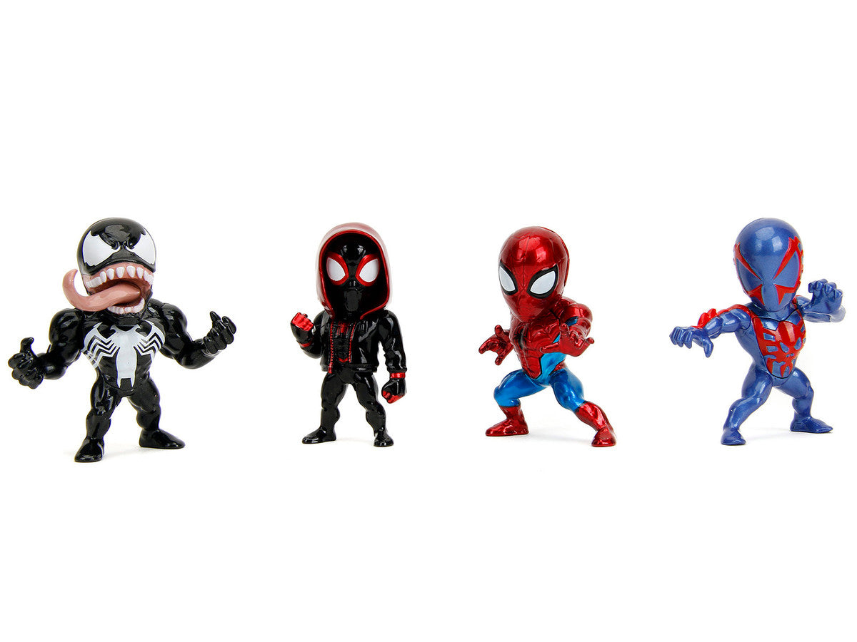 Set of 4 Diecast Figures "Spider-Man" Wave 4 "Metalfigs" Series Diecast Models by Jada by Jada