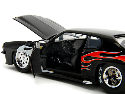 1971 Pontiac GTO Black with Flame Graphics "Bigtime Muscle" Series 1/24 Diecast Model Car by Jada by Jada