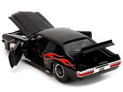 1971 Pontiac GTO Black with Flame Graphics "Bigtime Muscle" Series 1/24 Diecast Model Car by Jada by Jada