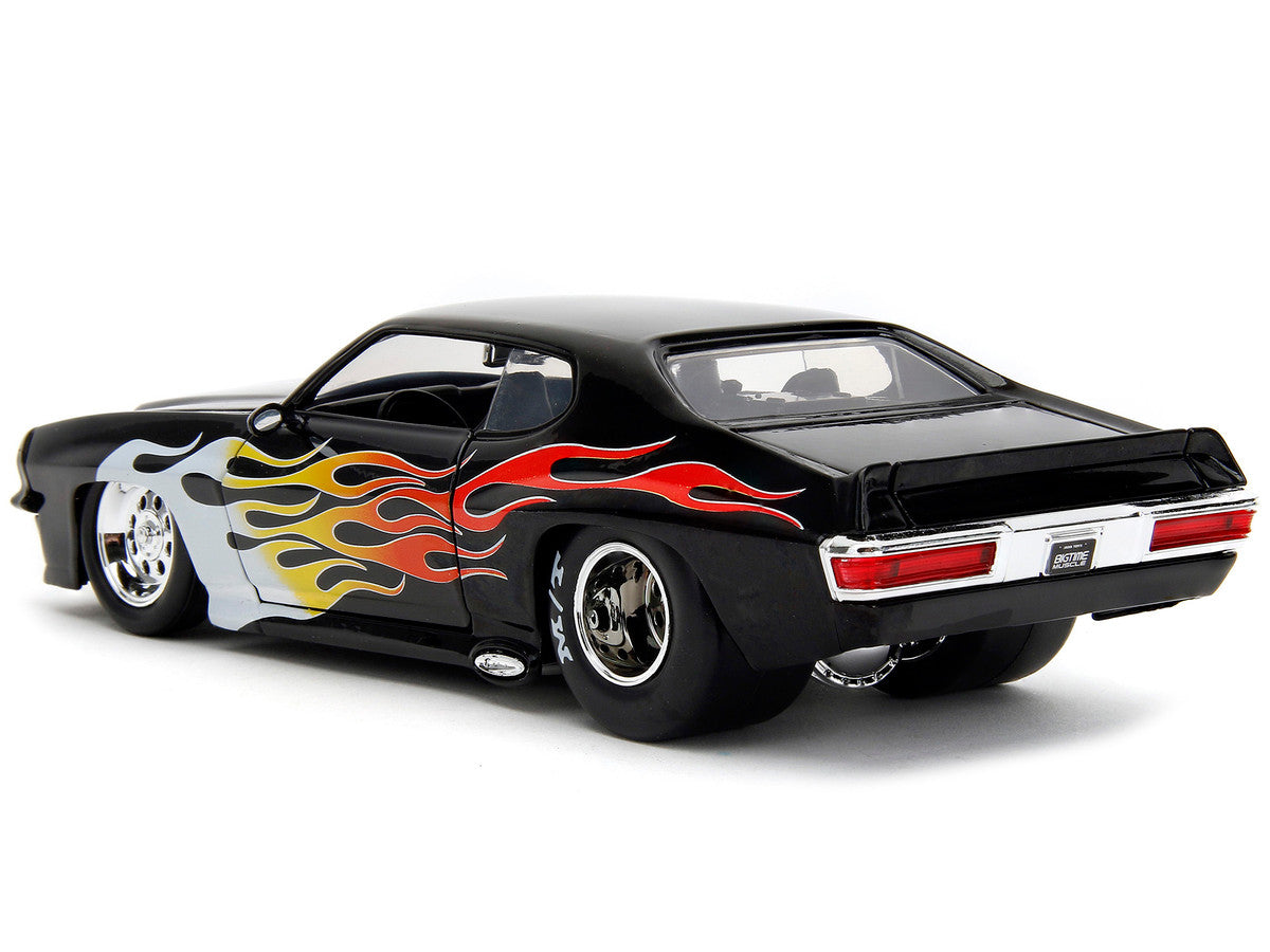 1971 Pontiac GTO Black with Flame Graphics "Bigtime Muscle" Series 1/24 Diecast Model Car by Jada by Jada
