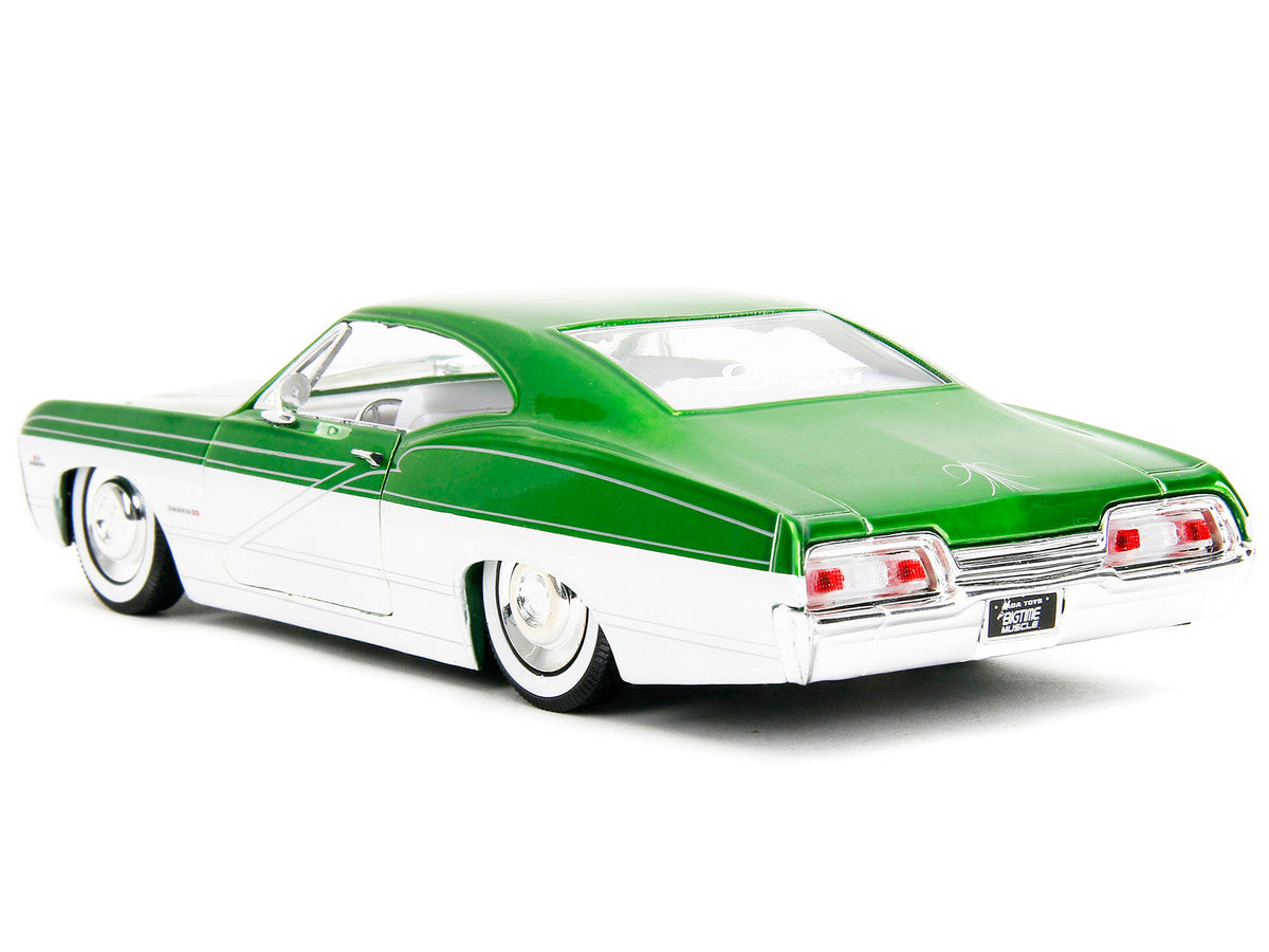 1967 Chevrolet Impala SS Green Metallic and White with White Interior "Bigtime Muscle" Series 1/24 Diecast Model Car by Jada by Jada