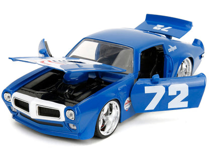 1972 Pontiac Firebird #72 Blue with White Stripe "Chevron" "Bigtime Muscle" Series 1/24 Diecast Model Car by Jada by Jada