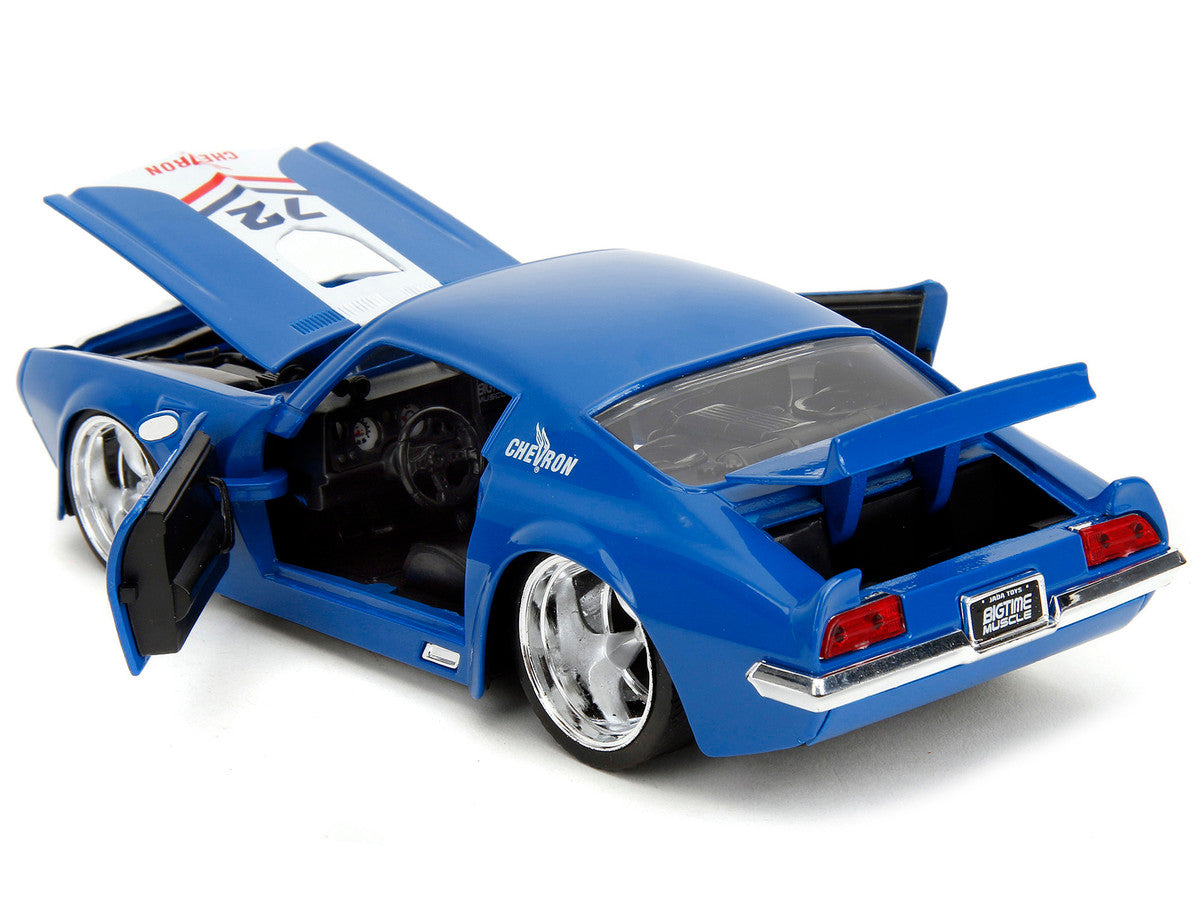 1972 Pontiac Firebird #72 Blue with White Stripe "Chevron" "Bigtime Muscle" Series 1/24 Diecast Model Car by Jada by Jada