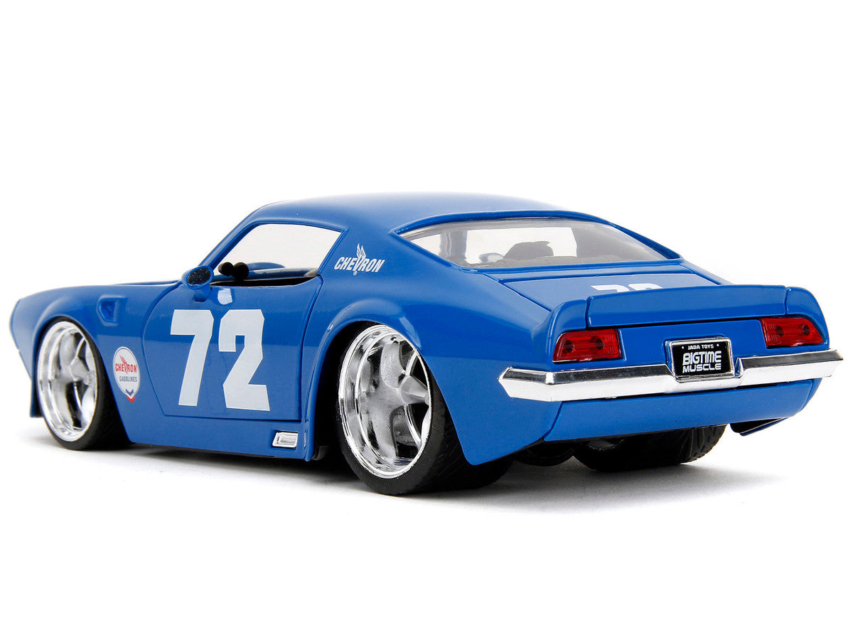 1972 Pontiac Firebird #72 Blue with White Stripe "Chevron" "Bigtime Muscle" Series 1/24 Diecast Model Car by Jada by Jada